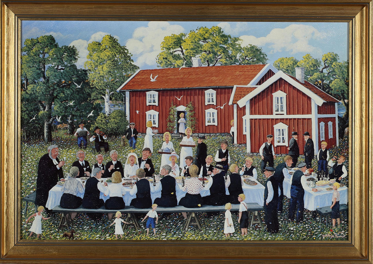 BERT HÅGE HÄVERÖ. Offset tryck, skärgårdsmiljö, 19/2000-tal.