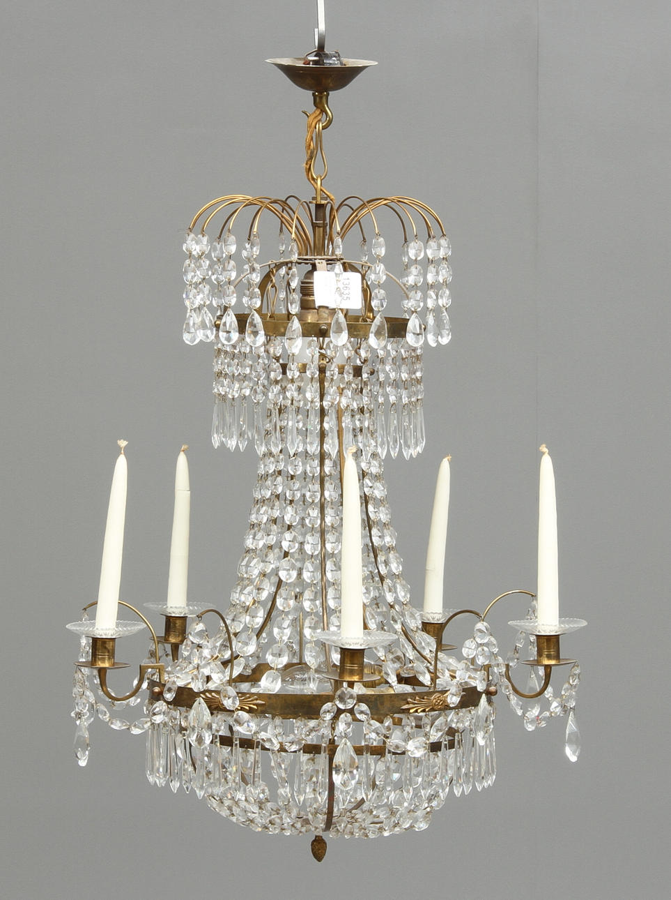 LJUSKRONA, för 5 st ljus, gustaviansk stil, 1900-tal.