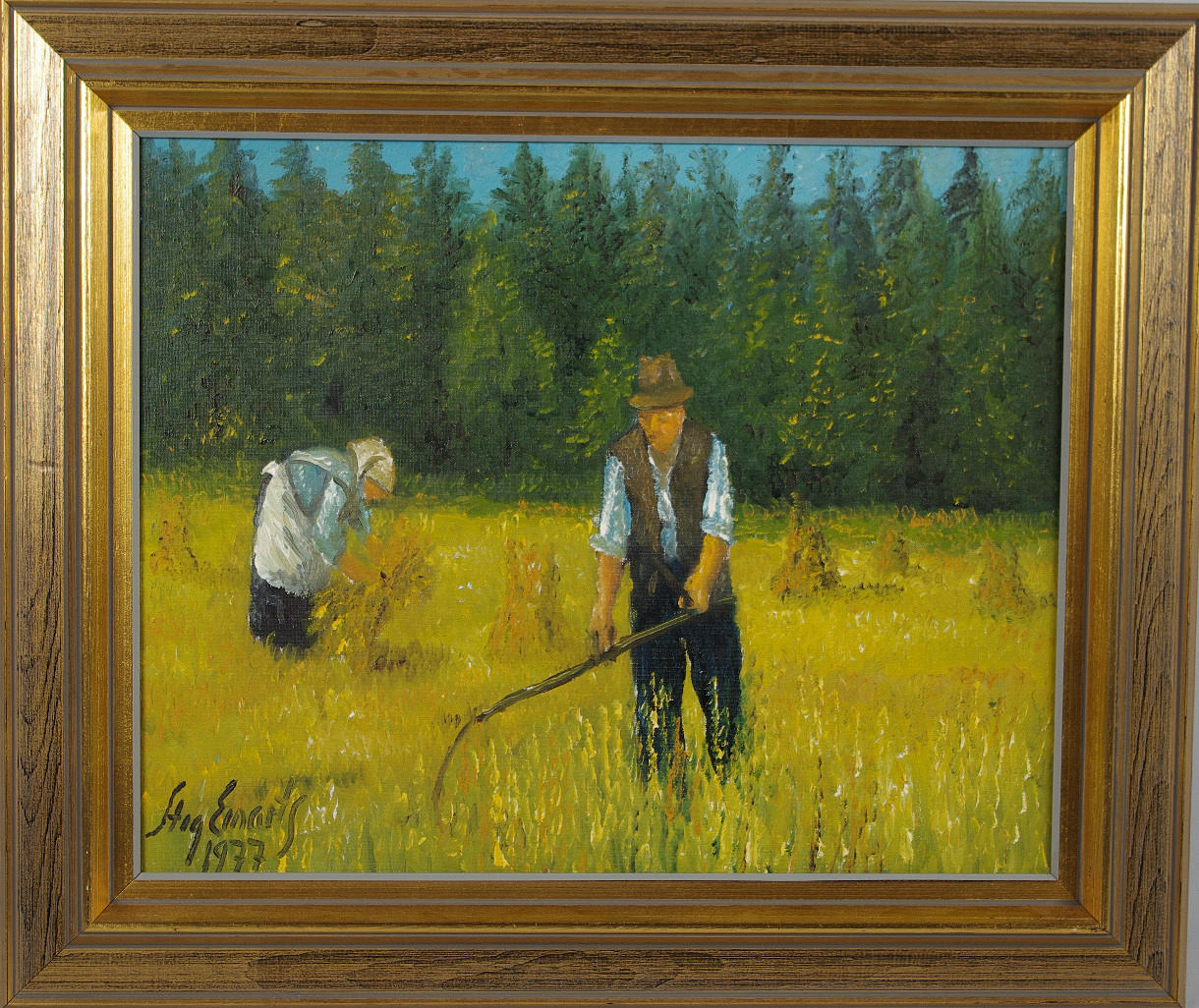 STIG EINARTS. Slåttertid, olja på duk.