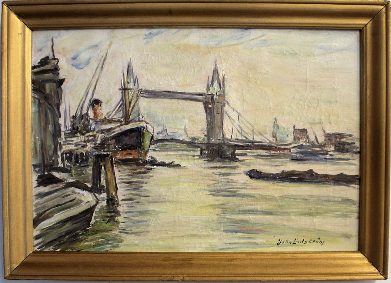 JOHN LINDSTRÖM. OLJA PÅ DUK signerad.