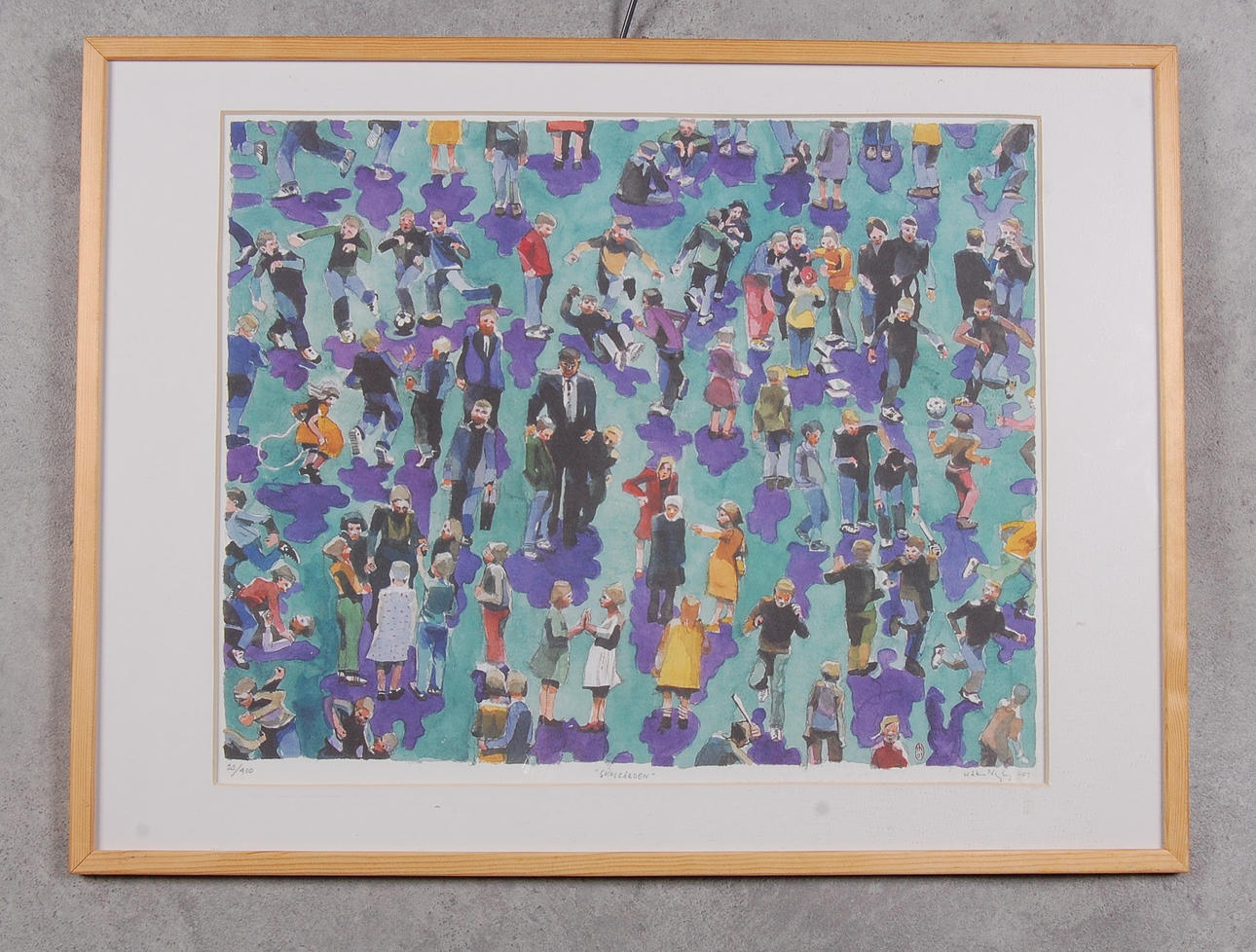 HÅKAN NYBERG. färglitografi, " Skolgården "signerad, numrerad 20 /400.