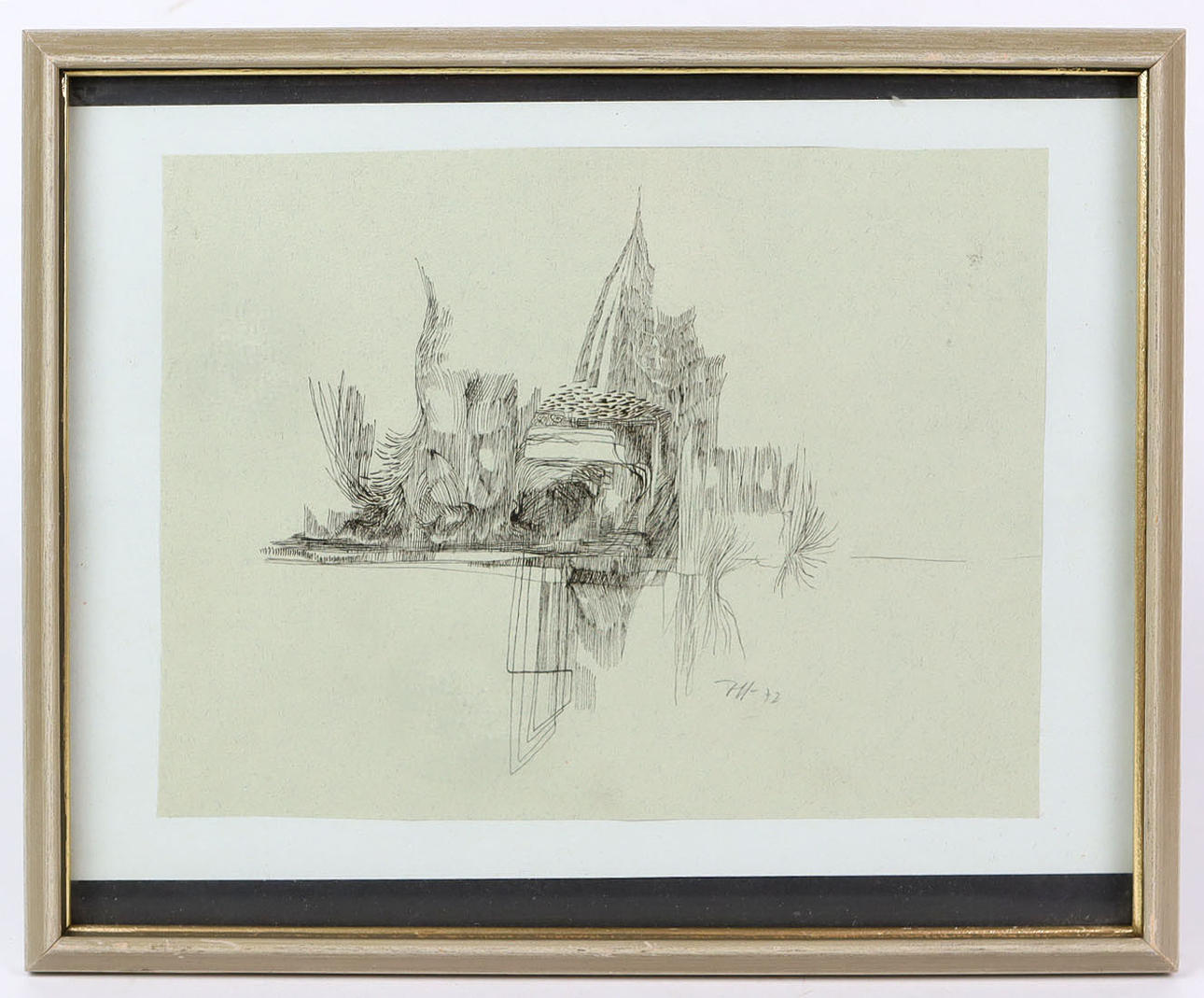 ABSTRAKTE TUSCHE-ZEICHNUNG, wohl Horst Janssen.