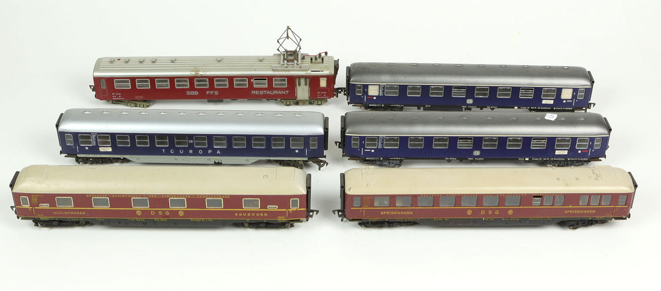 MODELLBAHN, 6 FLEISCHMANN WAGGONS.
