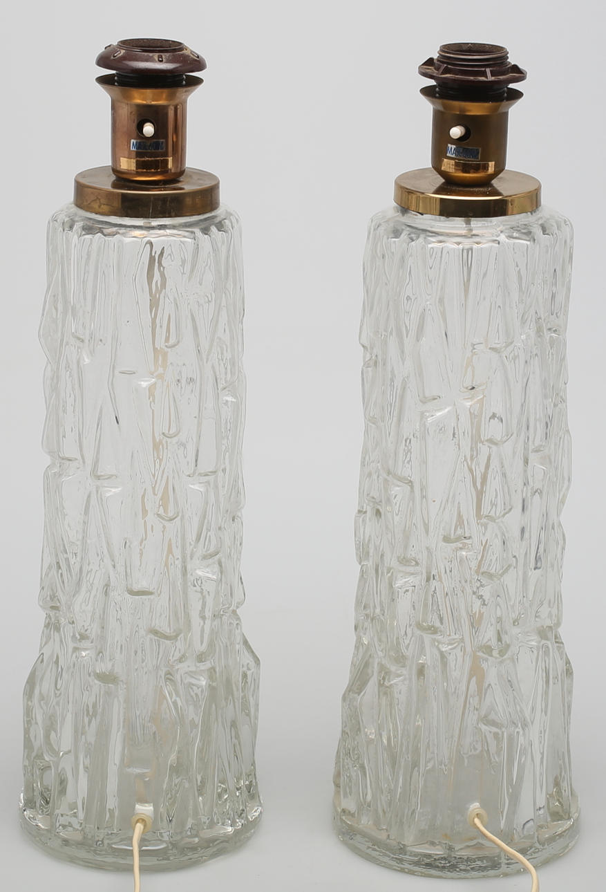 BORDSLAMPOR i glas (2). 1950/60-tal.