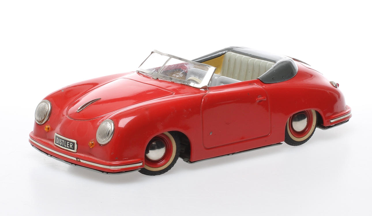 DISTLER PORSCHE röd plåt , ELECTROMATIC 7500,batteri, western Germany.