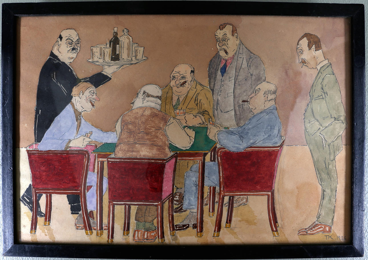 SATIRTECKNINGAR, 2 stycken. 1920-tal.