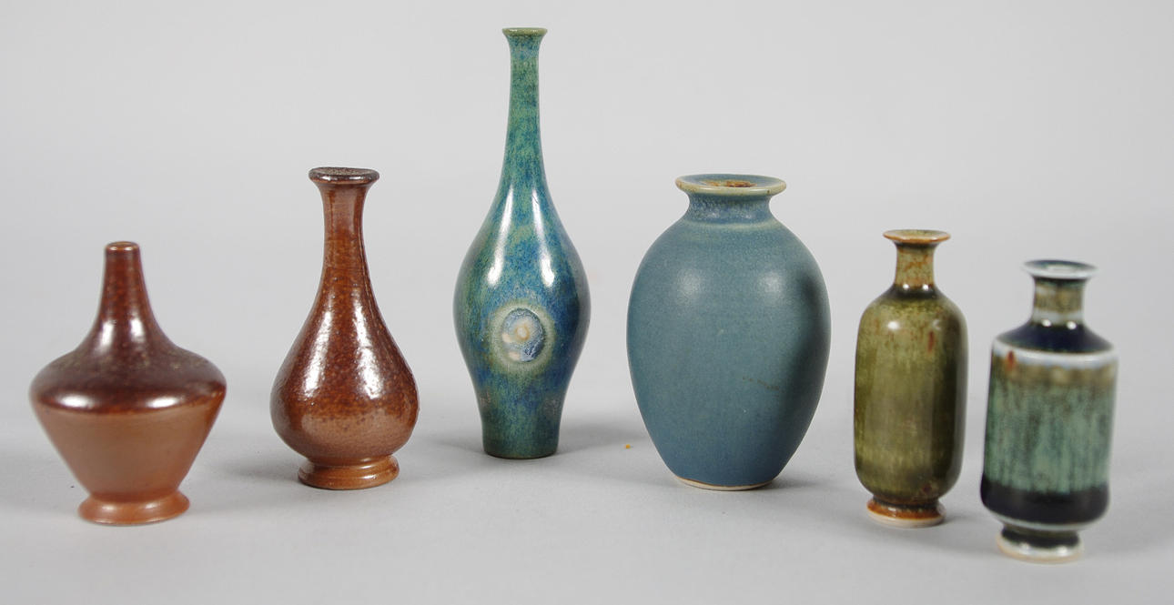 KERAMIKMINIATYRER, 6 stycken, mestadels Höganäs.