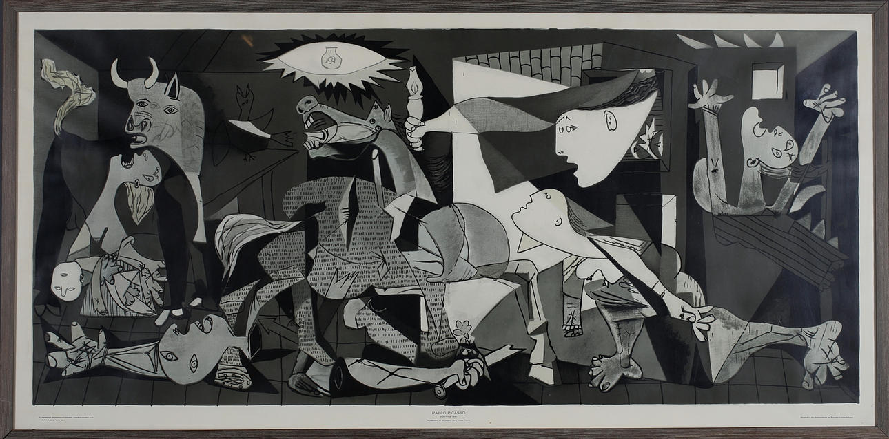 PABLO PICASSO. After. "Guernica", framed print.