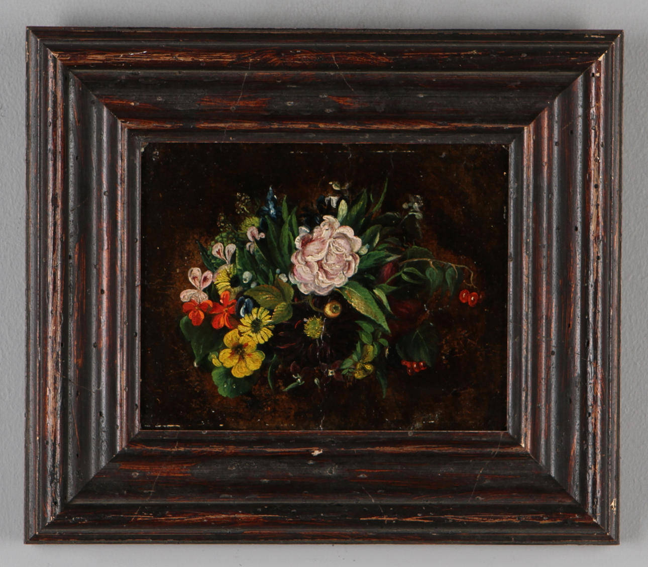 OKÄND KONSTNÄR. Blomsterstilleben, olja, 1800-talets första hälft.