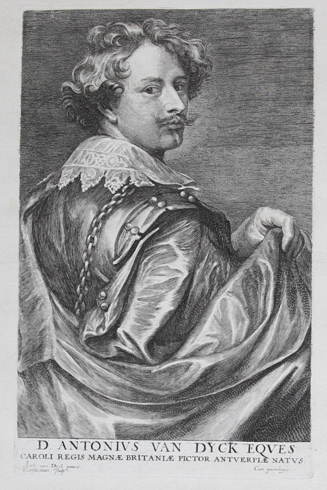 ANTONIUS VAN DYCK. Efter. Självporträtt. Gravyr. 1800-tal.