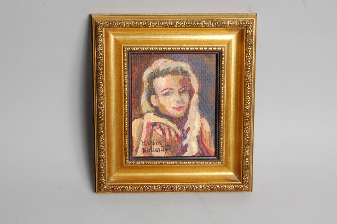 MARTIN KALLERUP. olja på pannå, signerad.