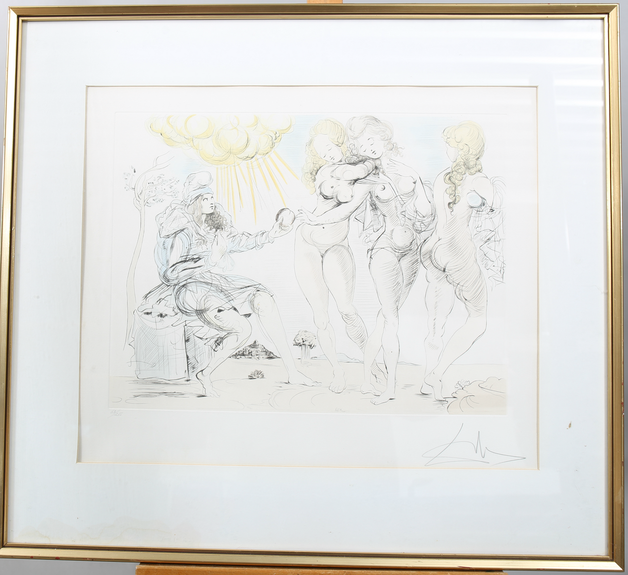 SALVADOR DALÍ. Lithograph, numbered 63/250, signed Dalí. Art