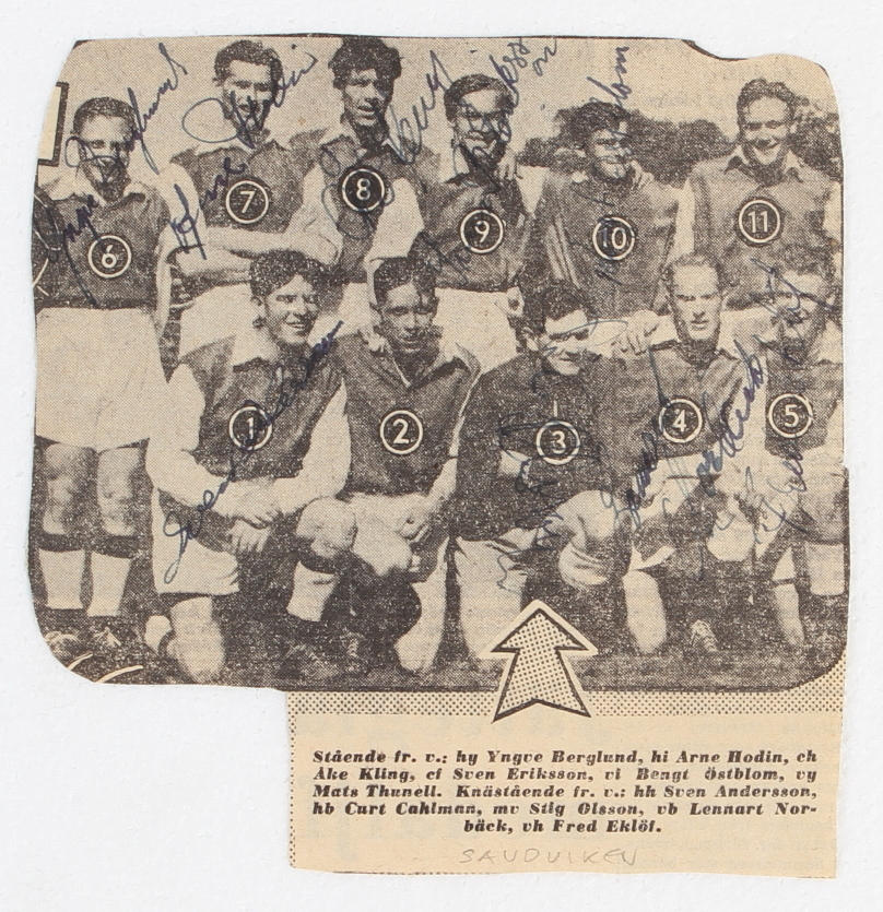 AUTOGRAFER, Fotboll, Sandvikens IF 1952-53.