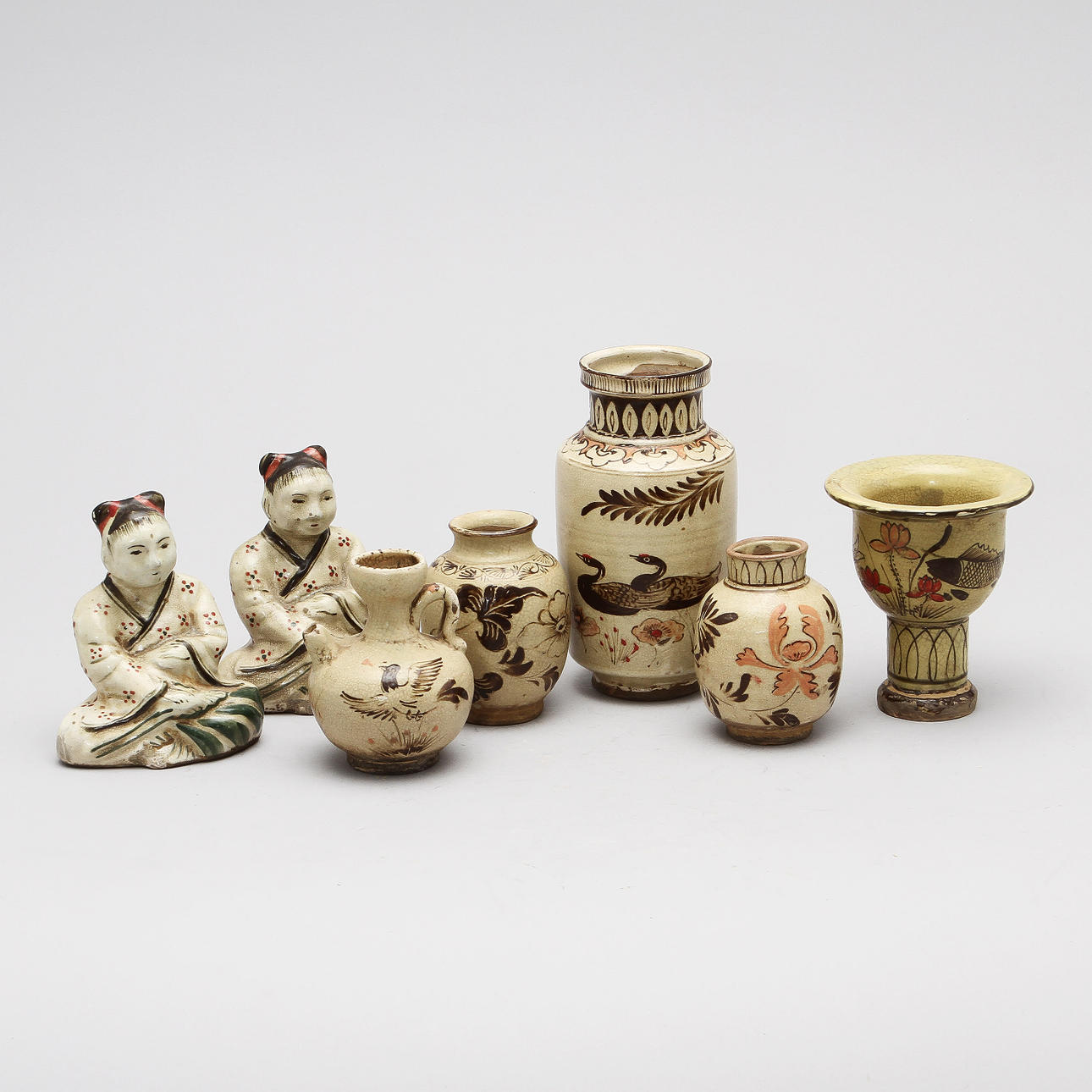 PARTI PORSLIN, 7 delar, lergods, Kina.