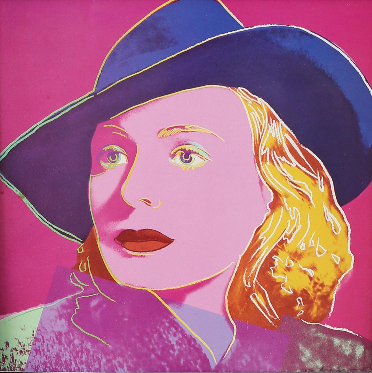 ANDY WARHOL. EFTER. Portræt af Ingrid Bergman, farveoffset, usigneret.