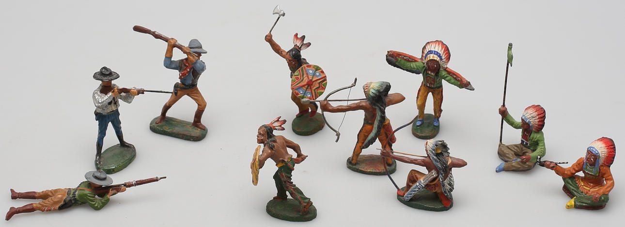 INDIANER OCH COWBOY (10). Elastolin.