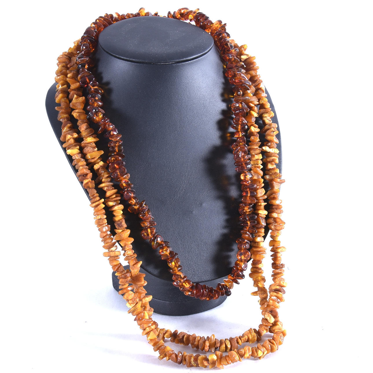 HALSCOLLIER, 2-stycken, bärnsten.