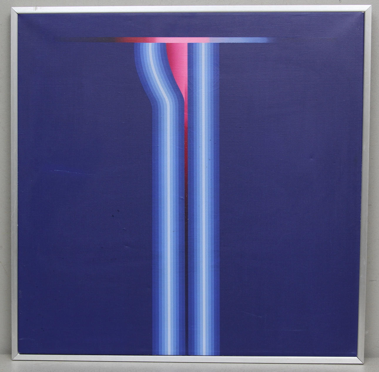 AXEL DICK. 1935-2006. Tyskland. Komposition i blå färger. Signerad, numrerad och daterad a tergo.