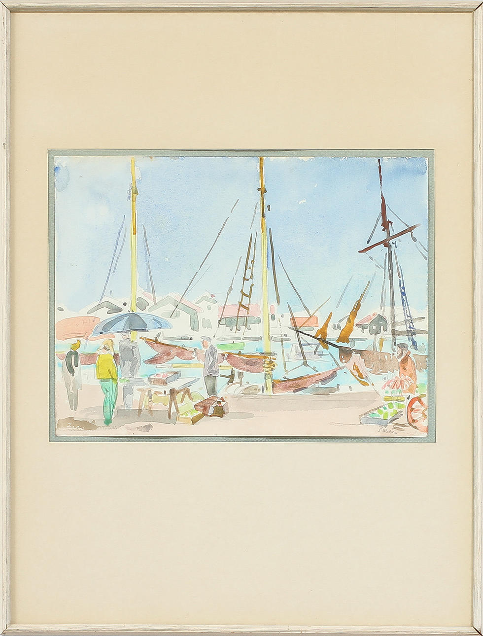 MARTIN POSER, akvarell, sign.