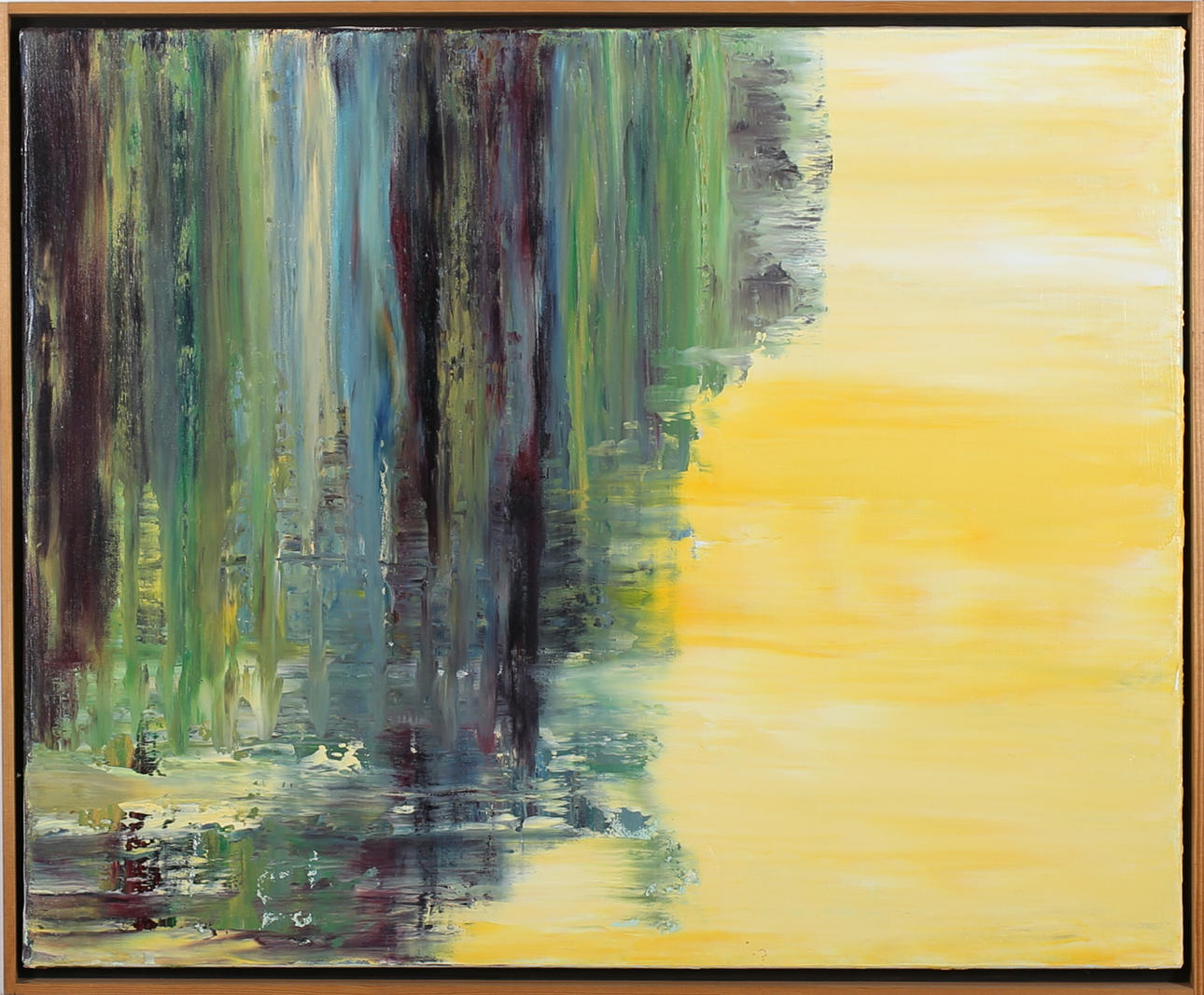 BERTIL PETERSSON. "Gul flod". Olja på duk. Signerad a tergo och daterad -08.