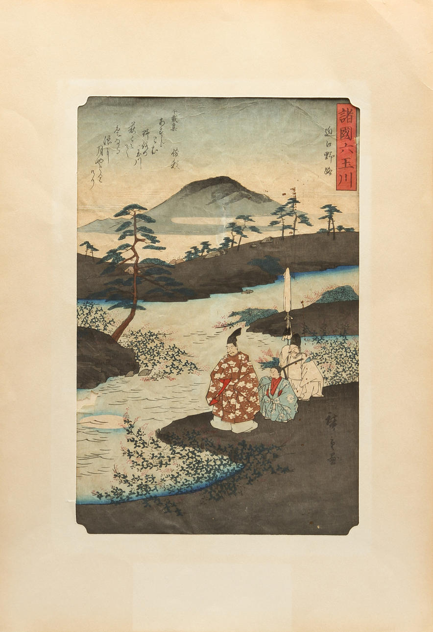 TRÄSNITT, 2 st, Japan, Hiroshige samt Miyagawa.