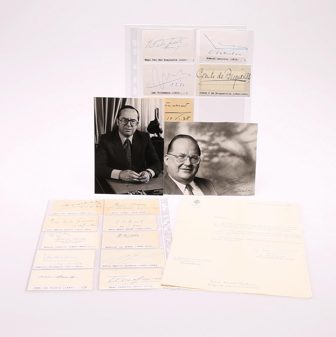 AUTOGRAPH. 17 Belgian Prime Ministers.