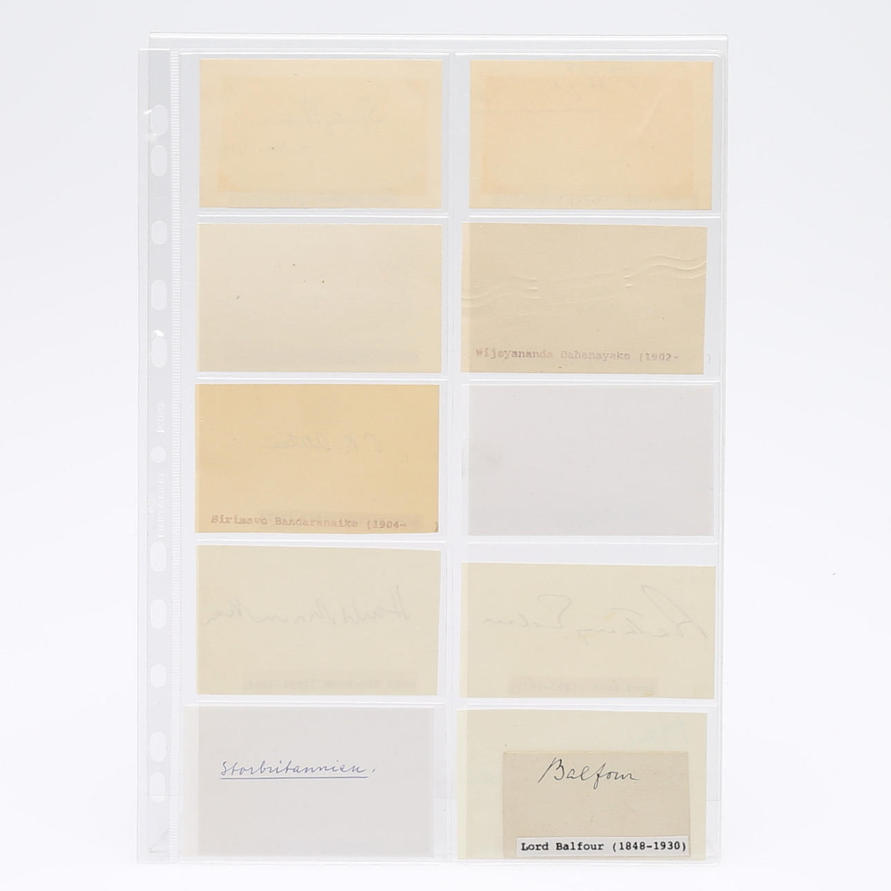 AUTOGRAMM. 12 britische Premierminister.