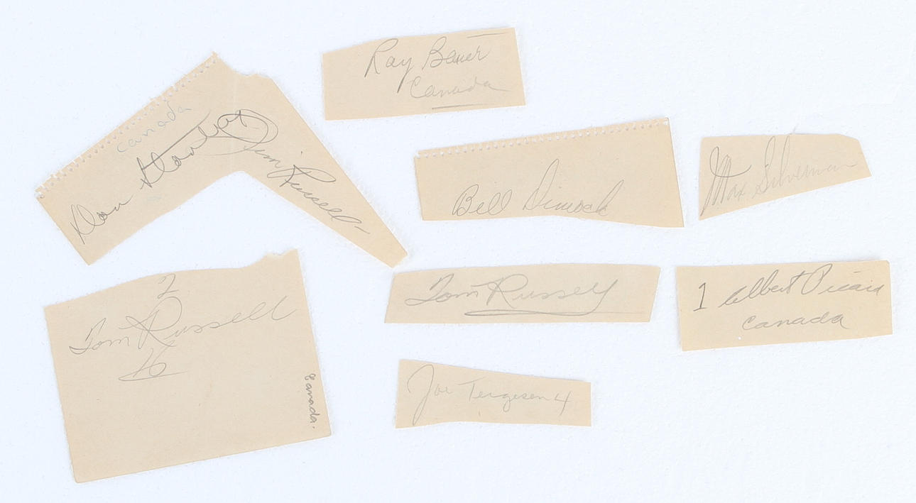 AUTOGRAFER, Kanadas VM-trupp 1949.