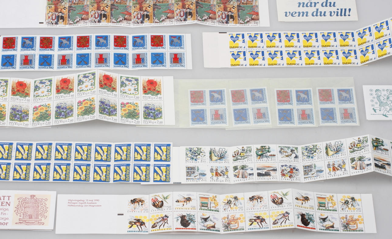 RABATTHÄFTE, 20 st, fulla samt lösa frimärken.