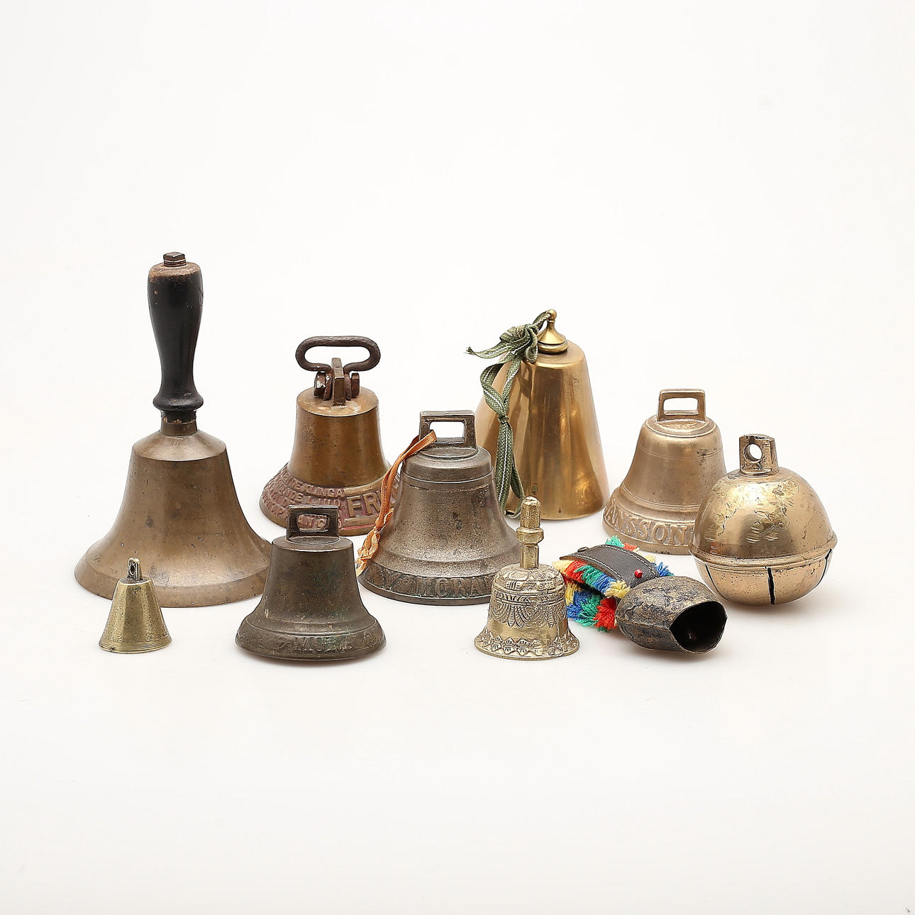 CLOCKS, BELLS, 9 pcs, 19th and 20th centuries.
