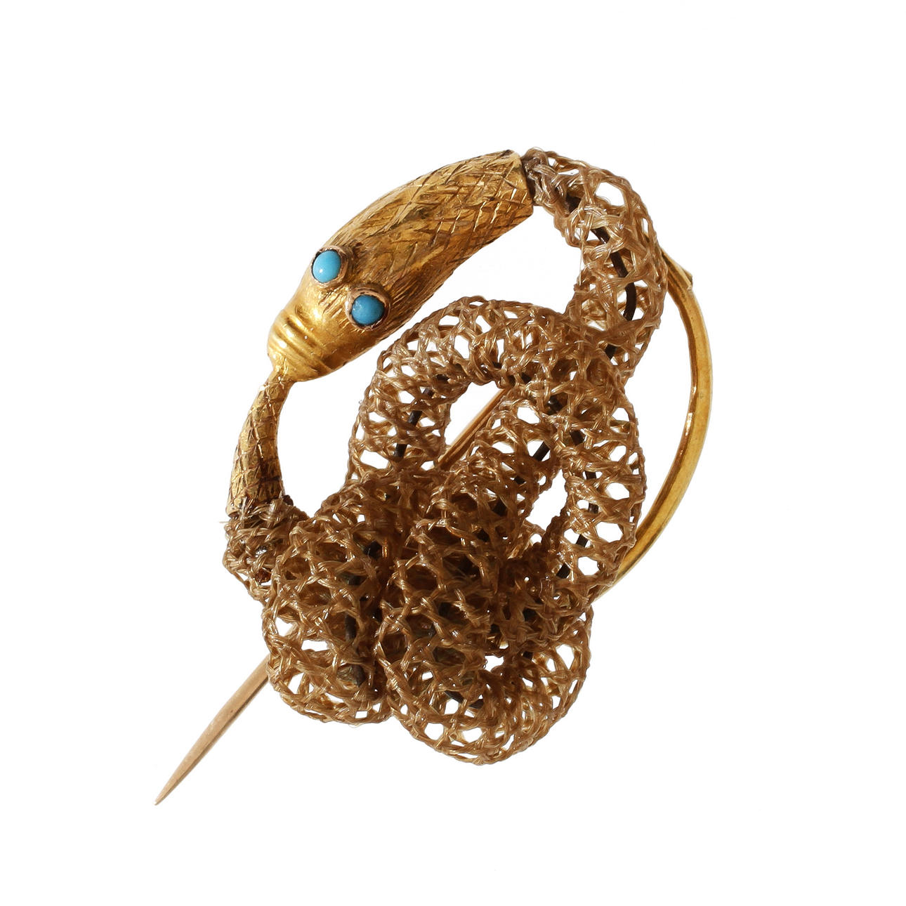 BROSCH, hårsmycke, 18k guld, 1800-tal 1,5g.