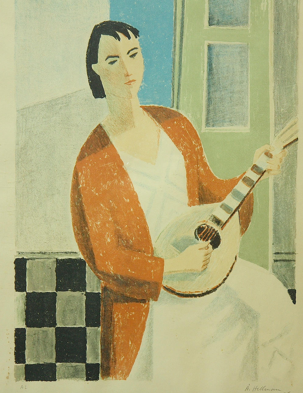 ÅKE HELLMAN. (Finland), lithograph, sign. and dat. -55.