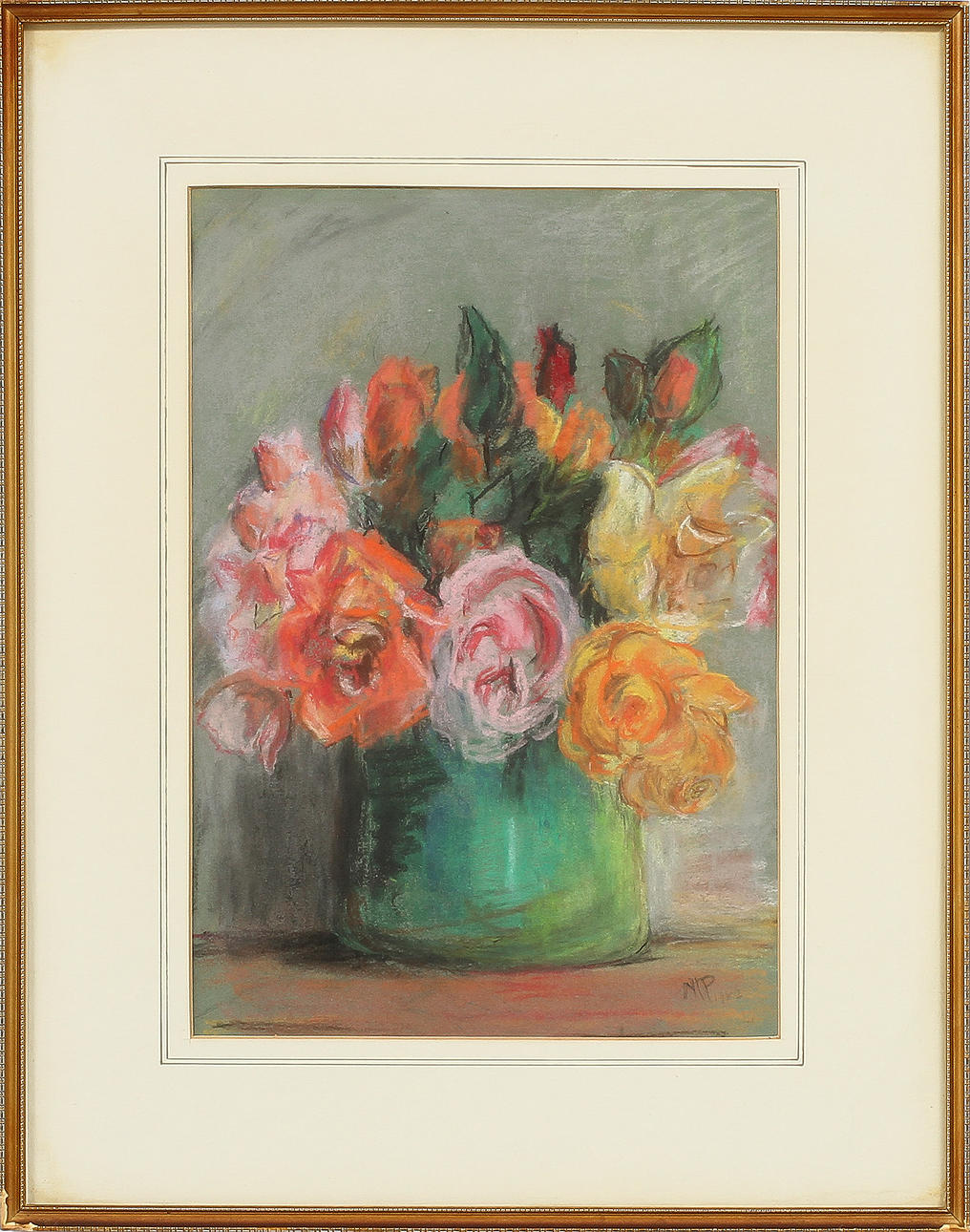 MOILA POWELL. Pastell, signerad.