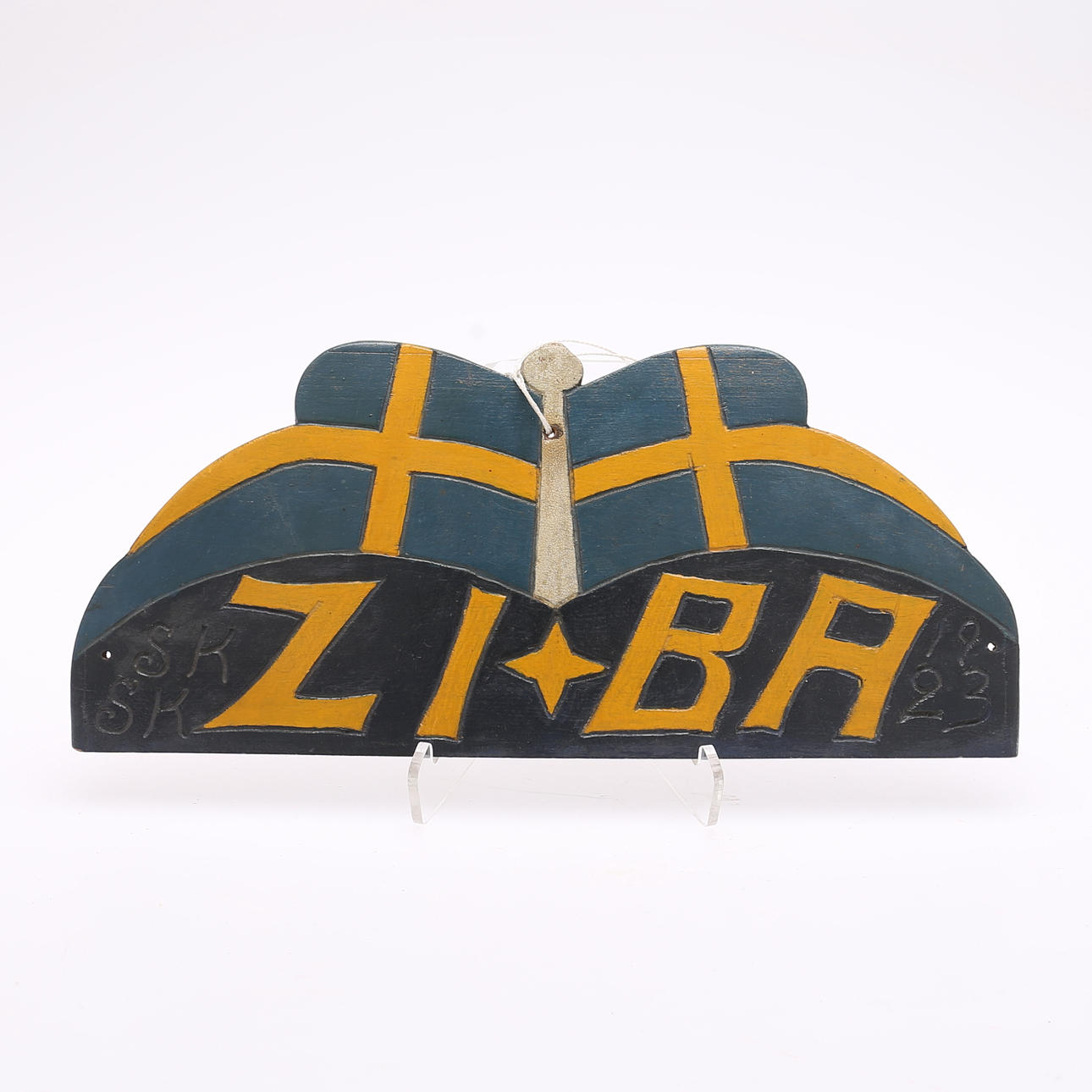 SIGN, wood, ZIBA, signed SK dated 1923.