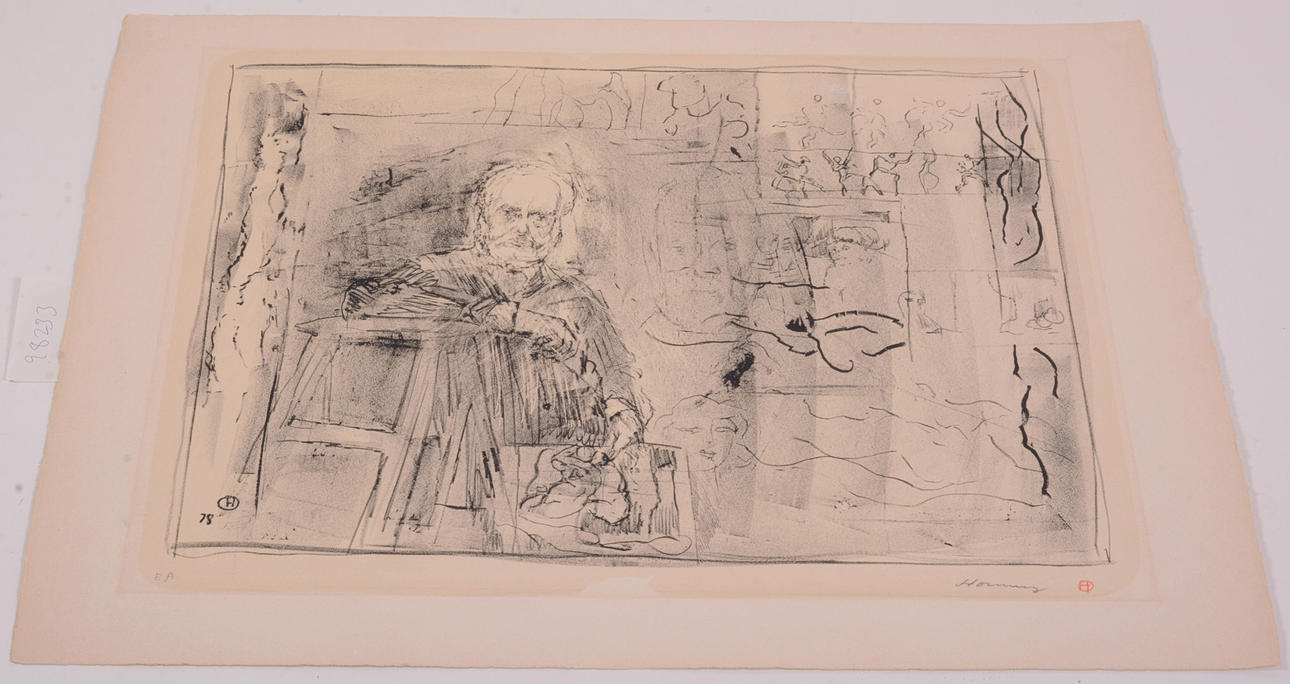 HORNUNG PREBEN. Artist in Studio. Lithograph.