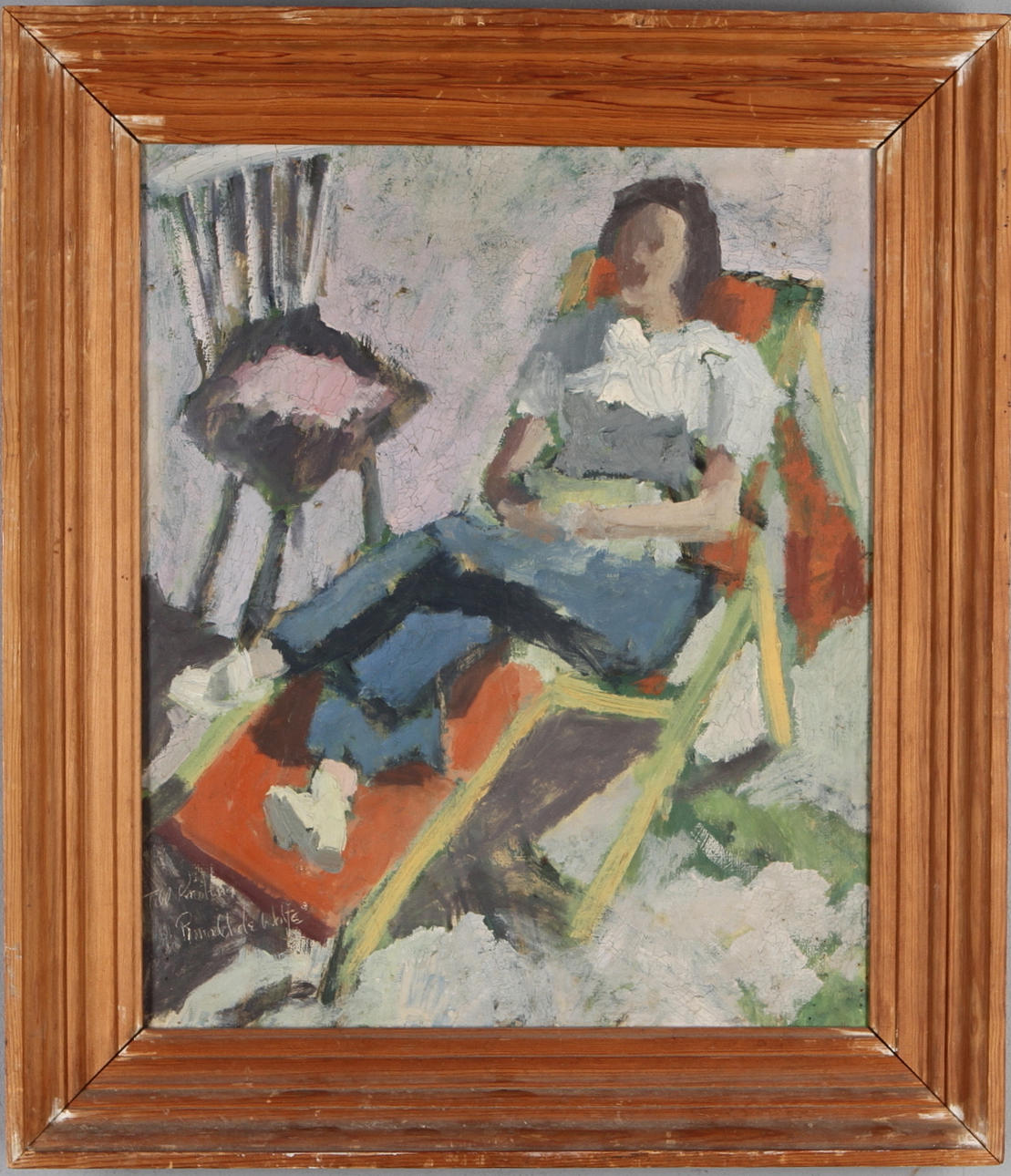 RONALD DE WOLFE. Figurkomposition, olja på duk, dedikerad samt signerad.