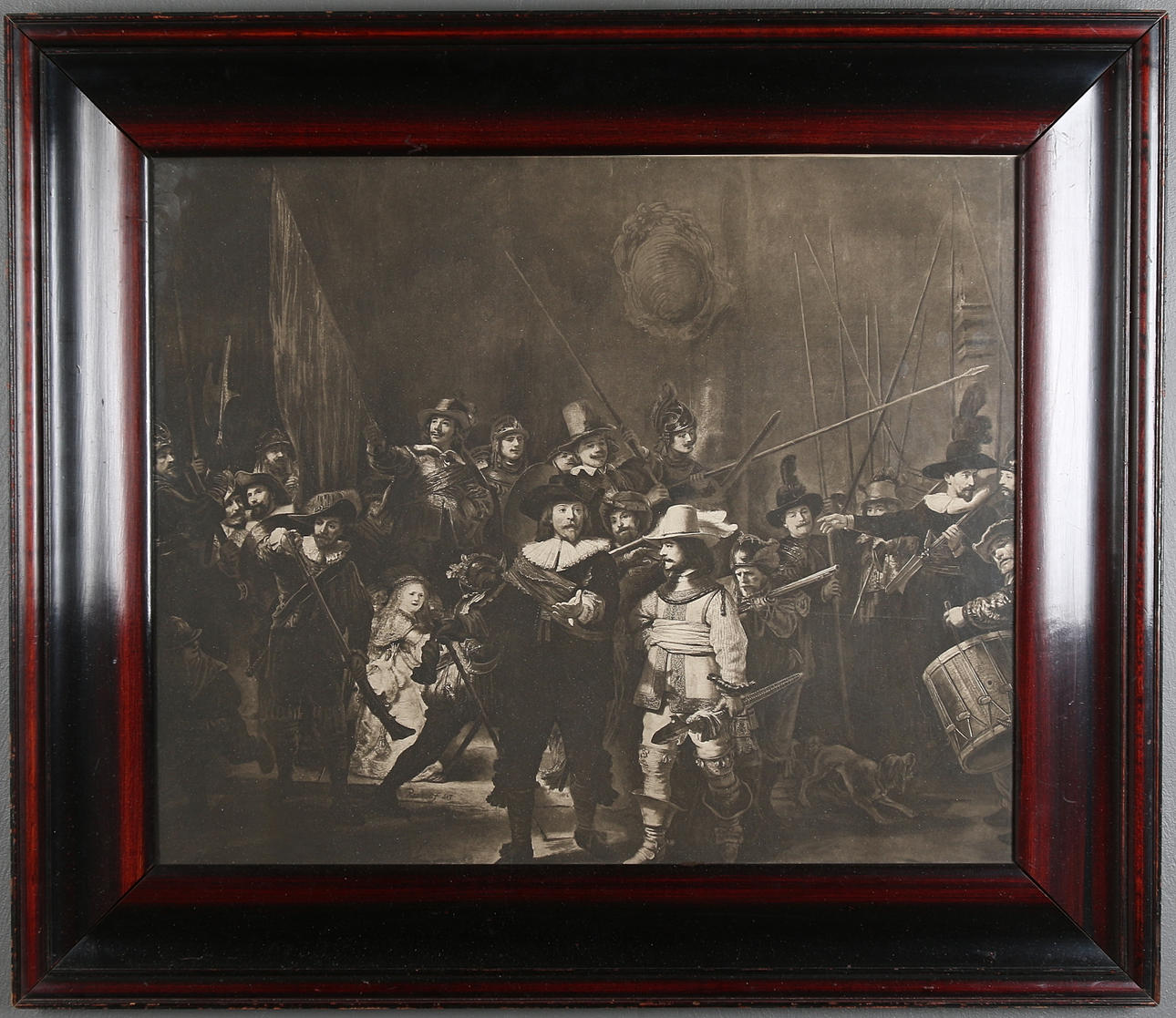 REMBRANDT, "Nattvakten, sidentryck, 1800-talets slut.