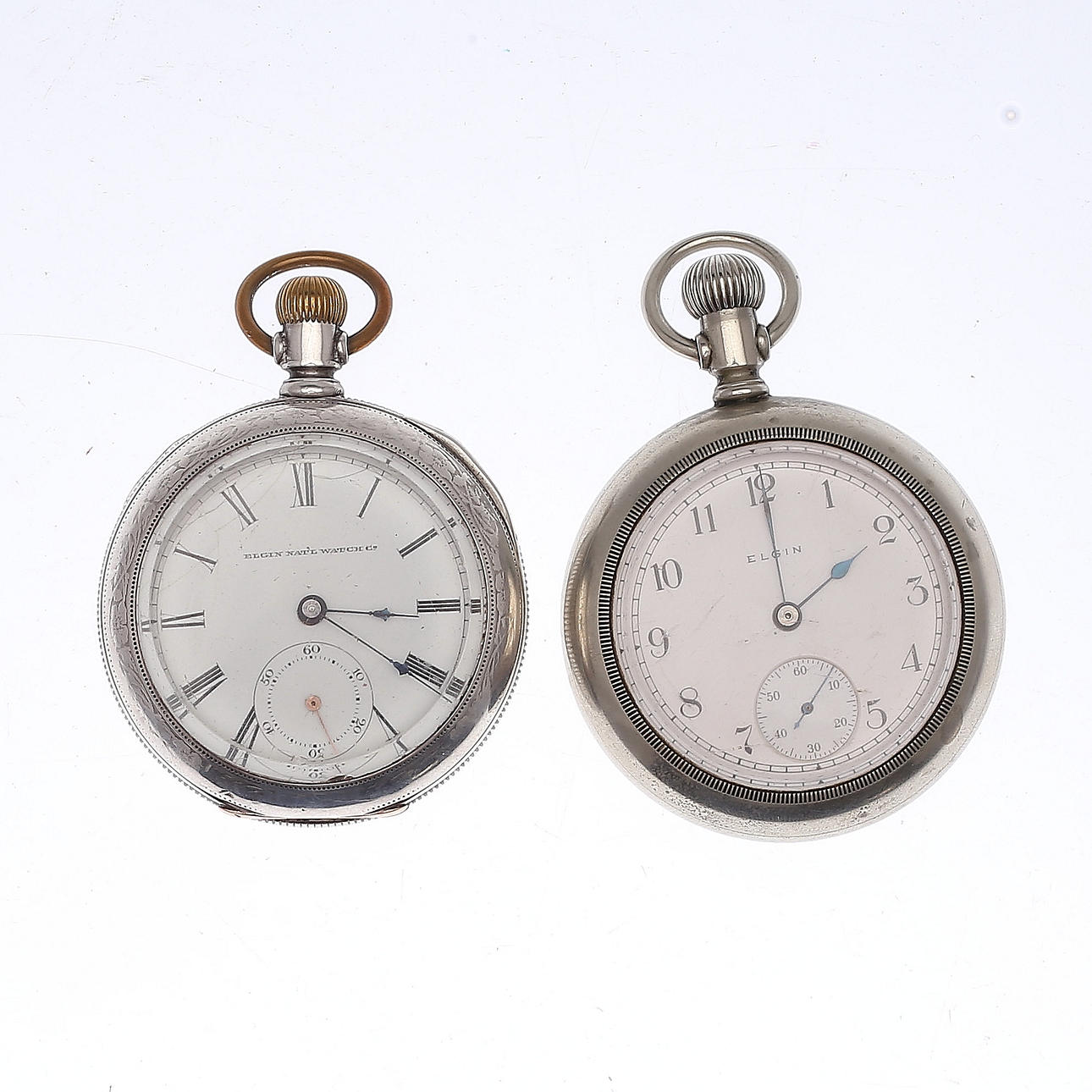 POCKET WATCH, 2 pcs, metal, Elgin, USA.
