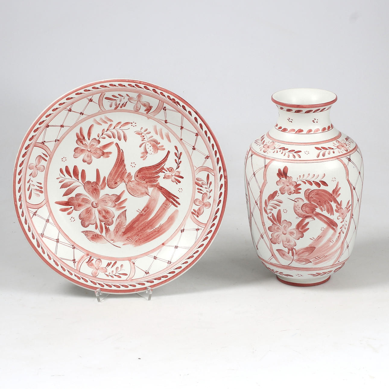 VASE and PLATE, Ilse Claesson, Rörstrand, 1900s.