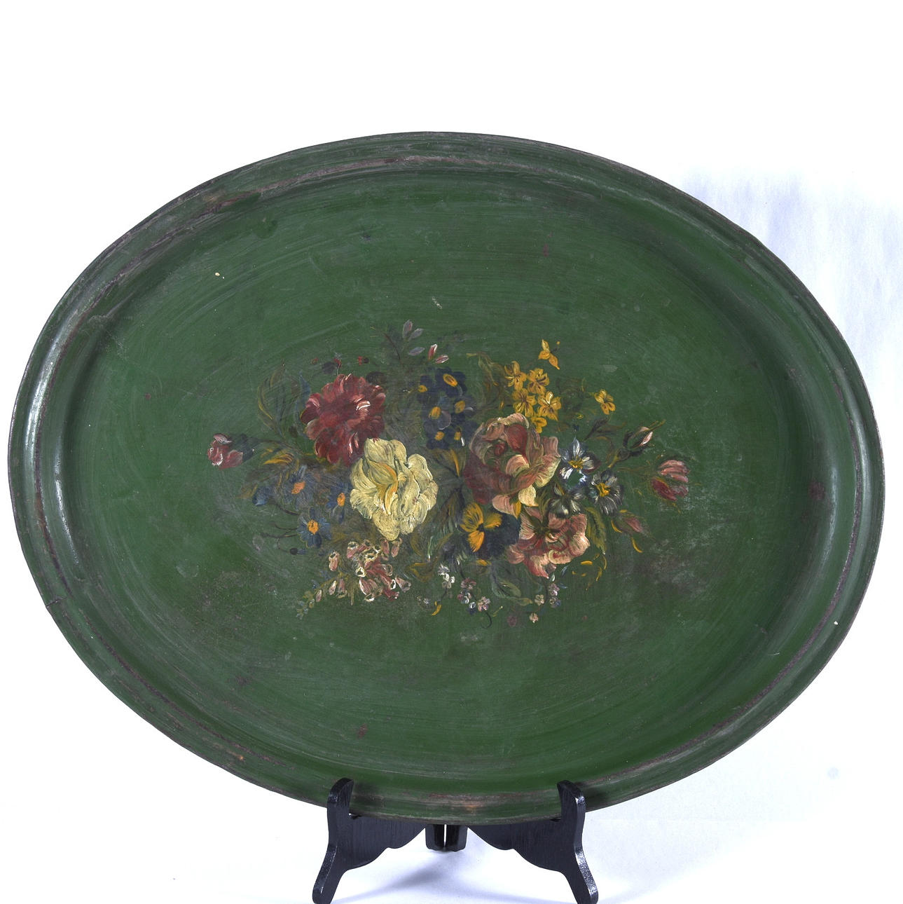 PLÅTBRICKA, bemålad, 1800-tal.