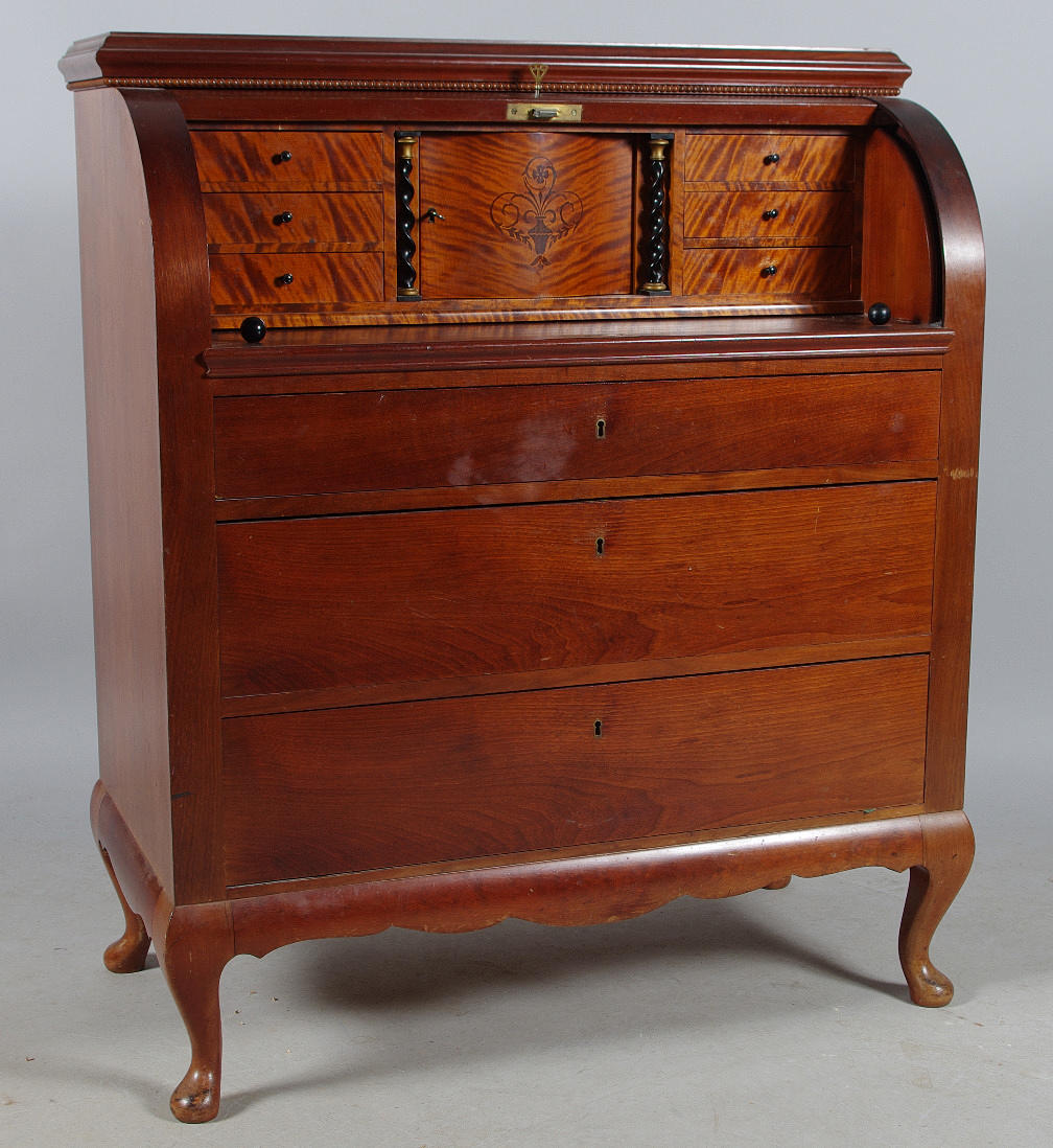 RULLKLAFFSSEKRETÄR, mahogny, 1900-talets första hälft.