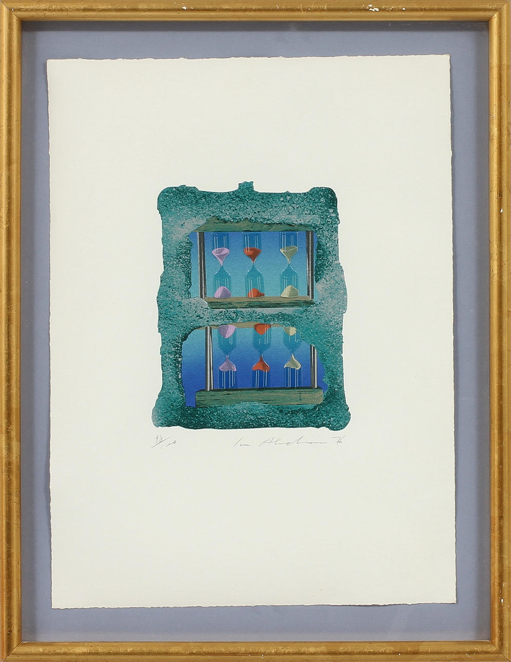 IVOR ABRAHAMS. Färgseriegrafi, relieftryck, signerad 18/100 och daterad 1976.