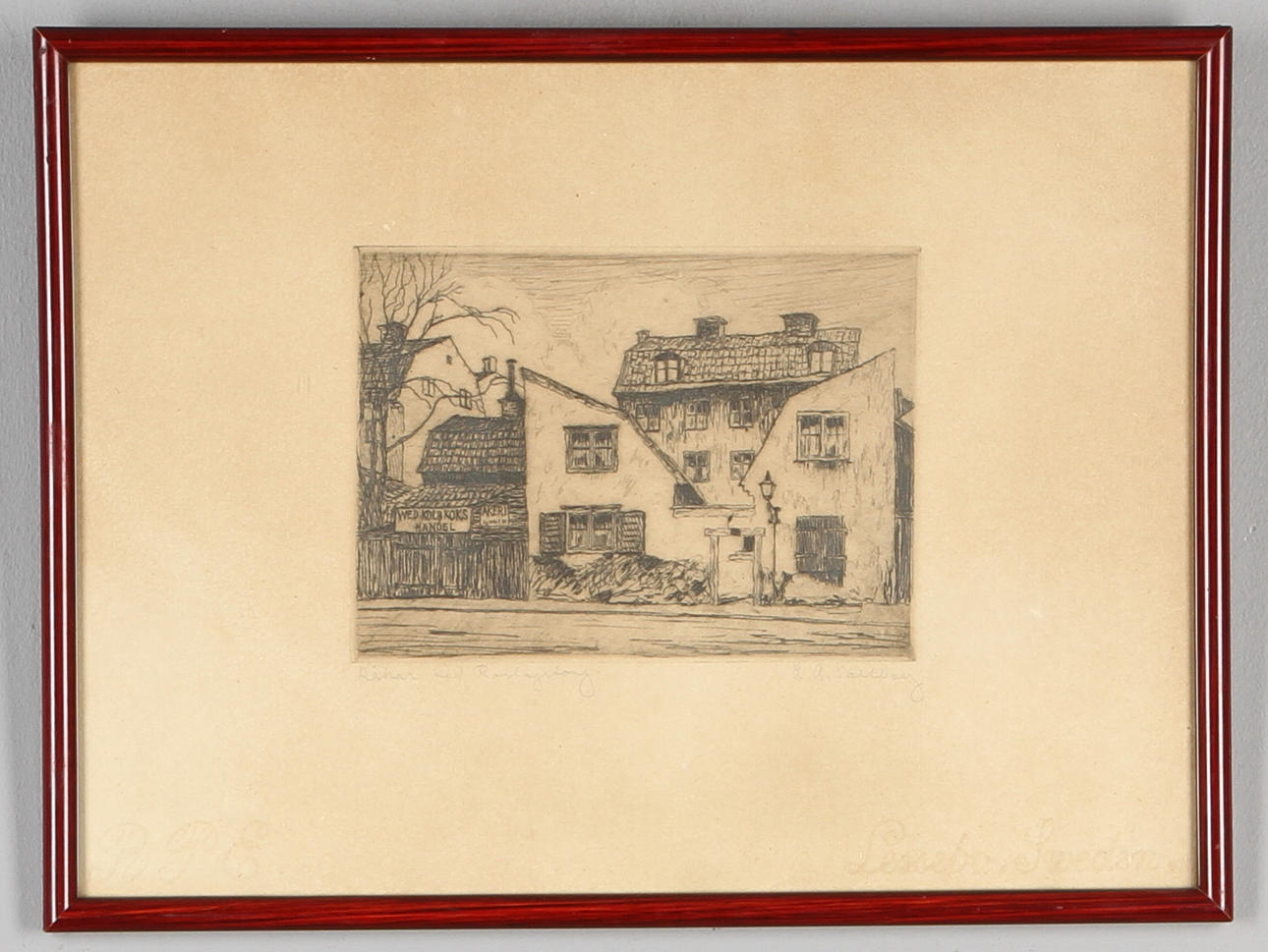 HARALD ARTHUR SALLBERG. Etsningar, 4 st, Stockholm och Gotland.