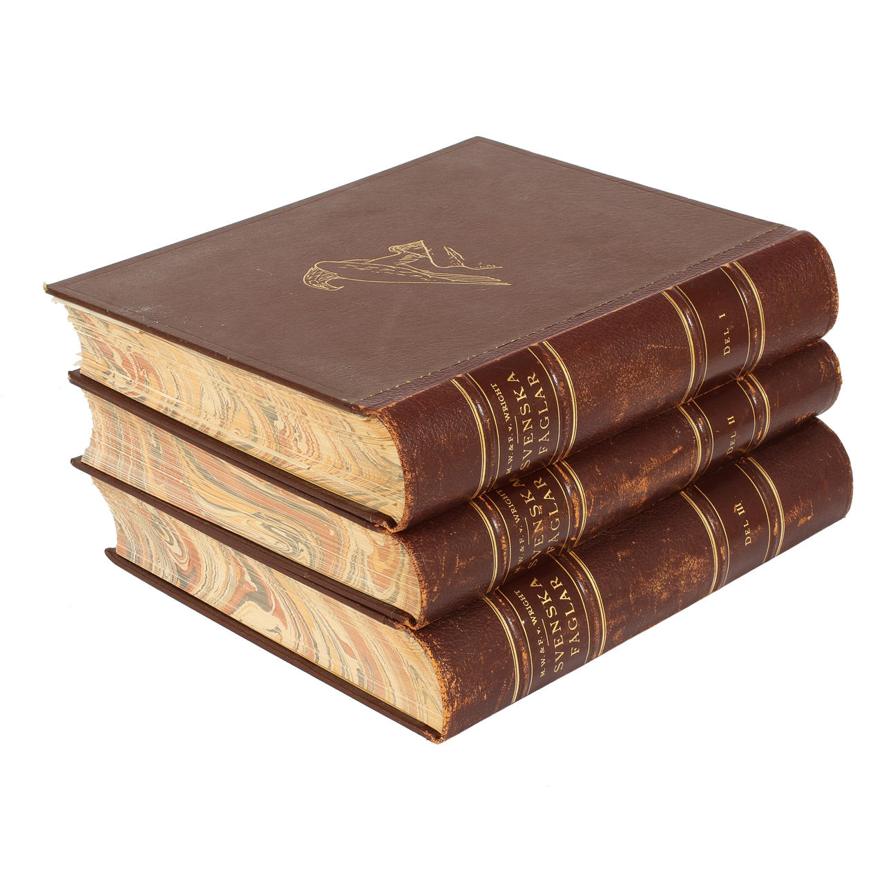 "SVENSKA FÅGLAR", 3 band. M, W och F von Wright. Stockholm 1929.