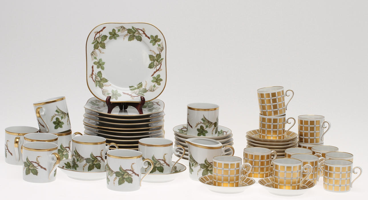 KAFFESERVIS, "Vinranka" samt MOCKASERVIS, totalt 34 delar, Hackefors.