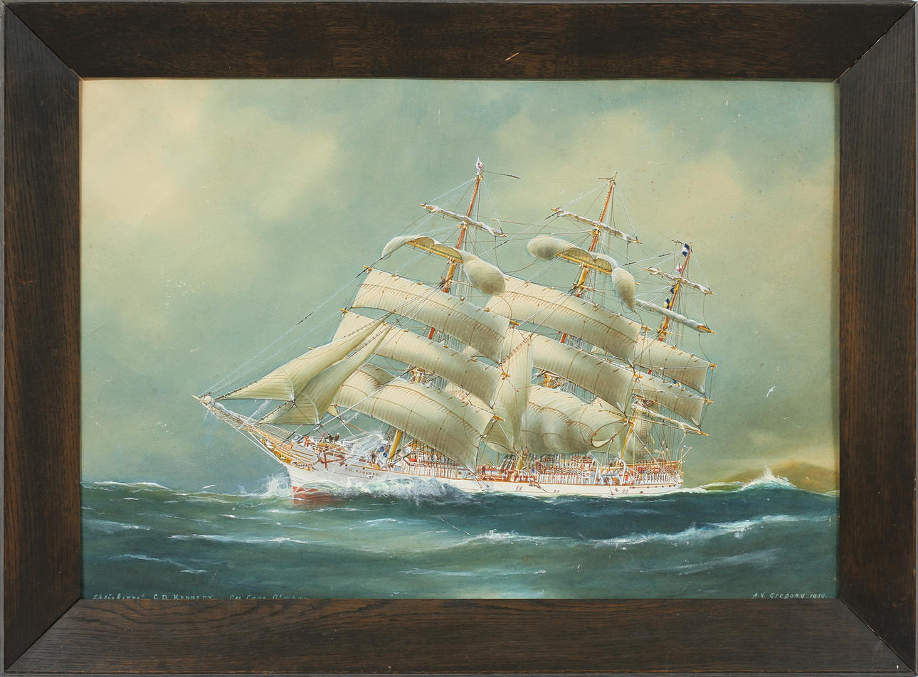 ARTHUR VICTOR GREGORY, blandteknik på pannå, sign o dat 1939.