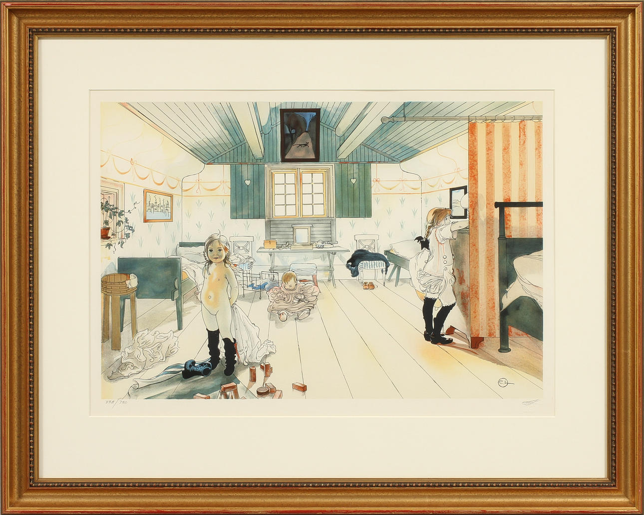 CARL LARSSON, färglitografi, efter, numr 338/790.