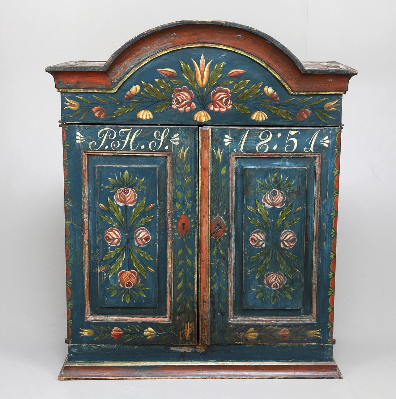 VÄGGSKÅP, Allmoge, daterat 1851.