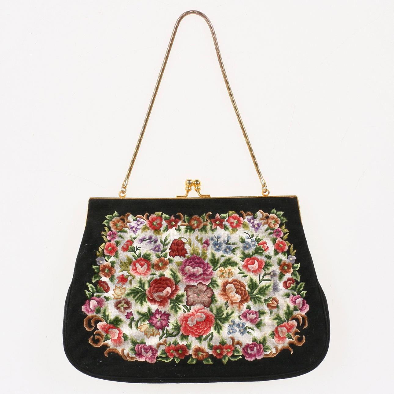 TASCHE, Petit Point, 1900er Jahre.