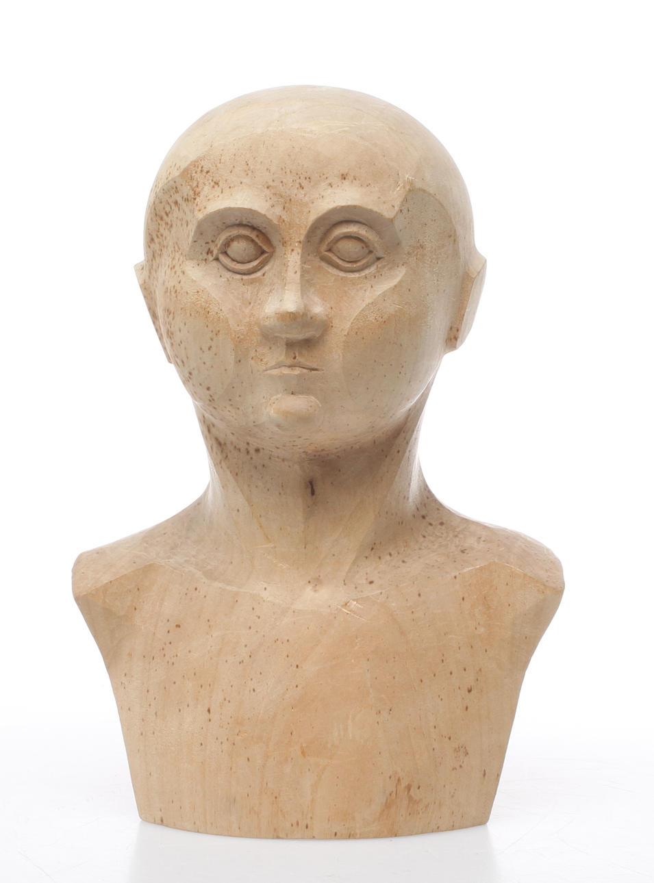 HJORT, OLOF (1888-1981). TRÄSKULPTUR, Mansbyst, signerad.